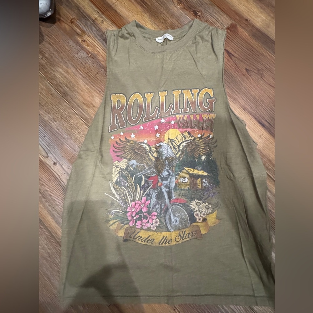 Spell Olive Graphic Tank Top